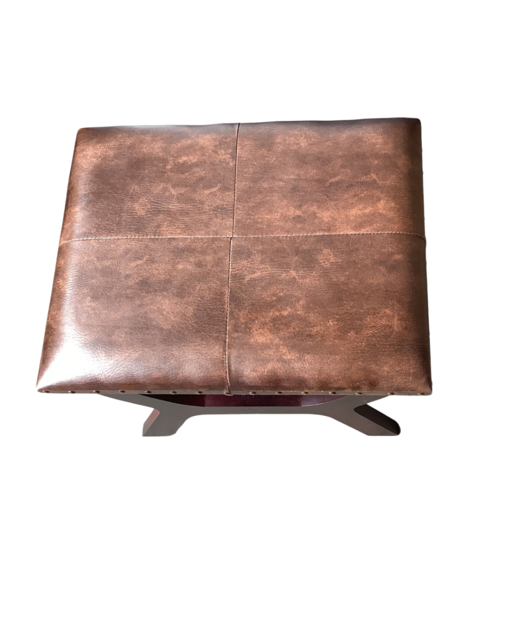 Caravan rectangular vanity stool in caramel color