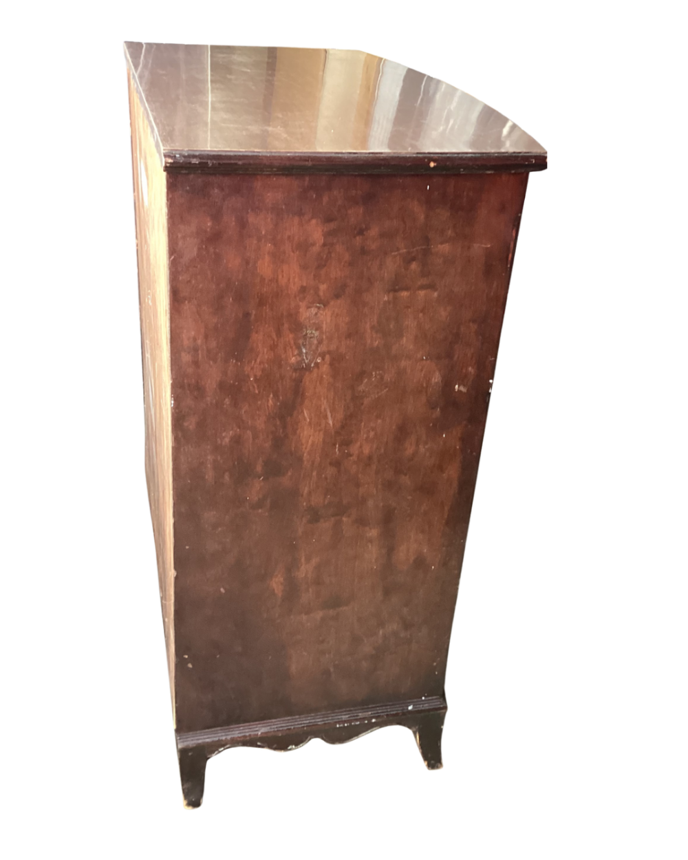 Antique or vintage mahogany serpentine chest of drawers