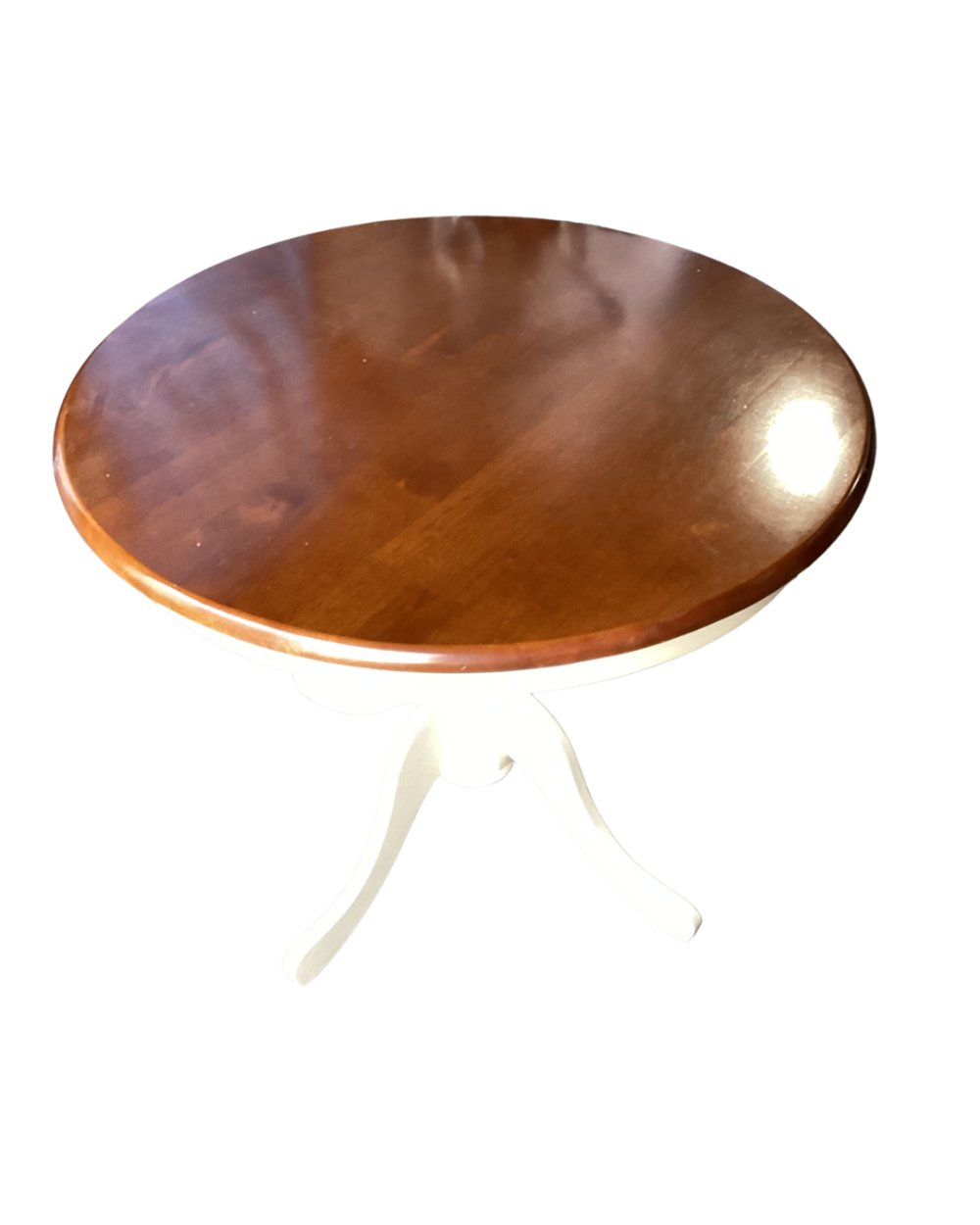 Round walnut dining table