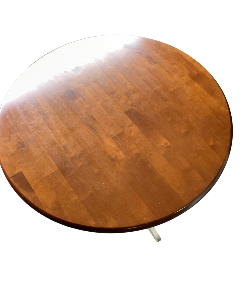 Round walnut dining table