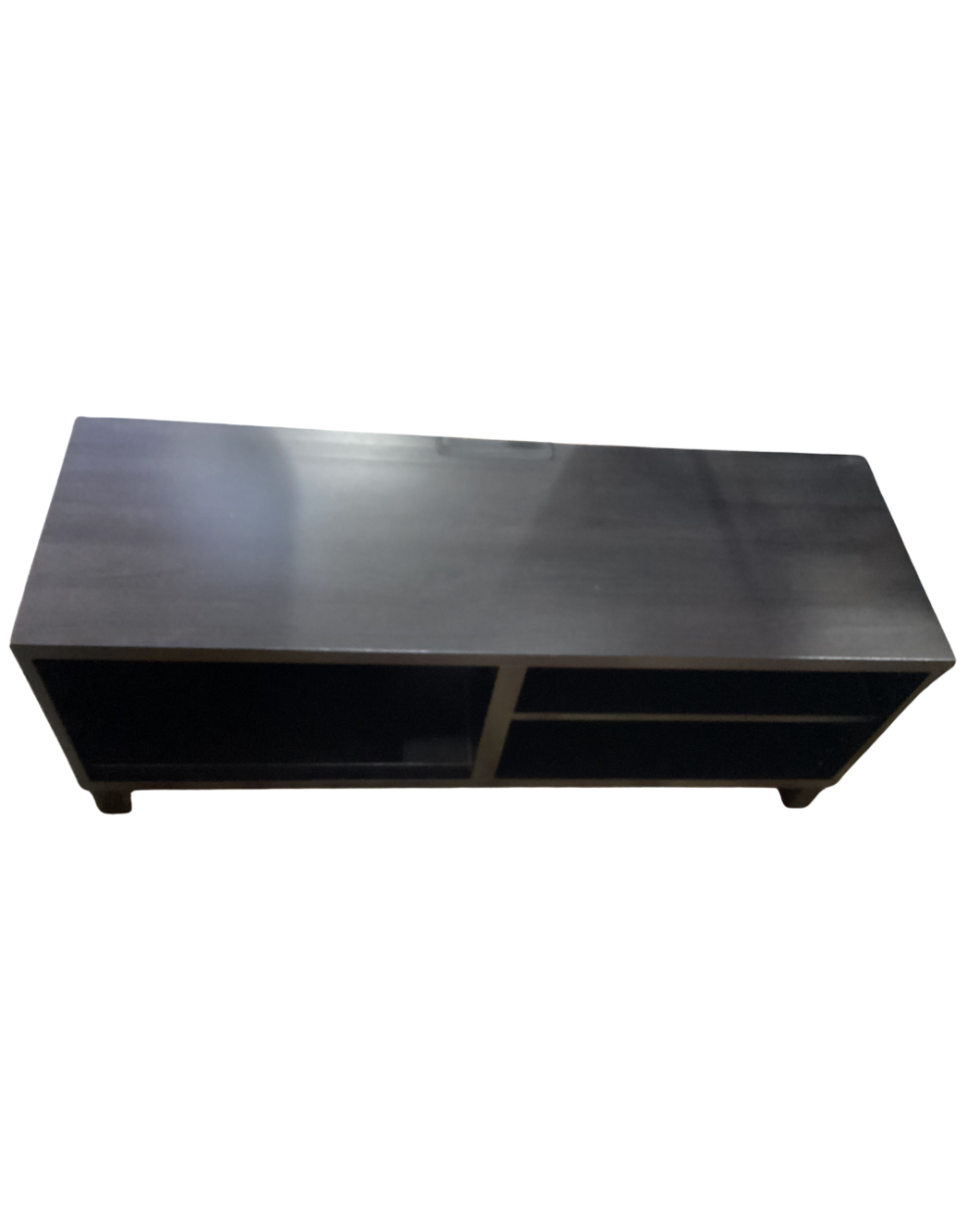 Dark brown wood TV cabinet