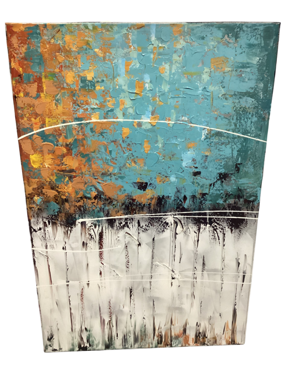 Gallery-wrapped abstract canvas art set (3-piece)