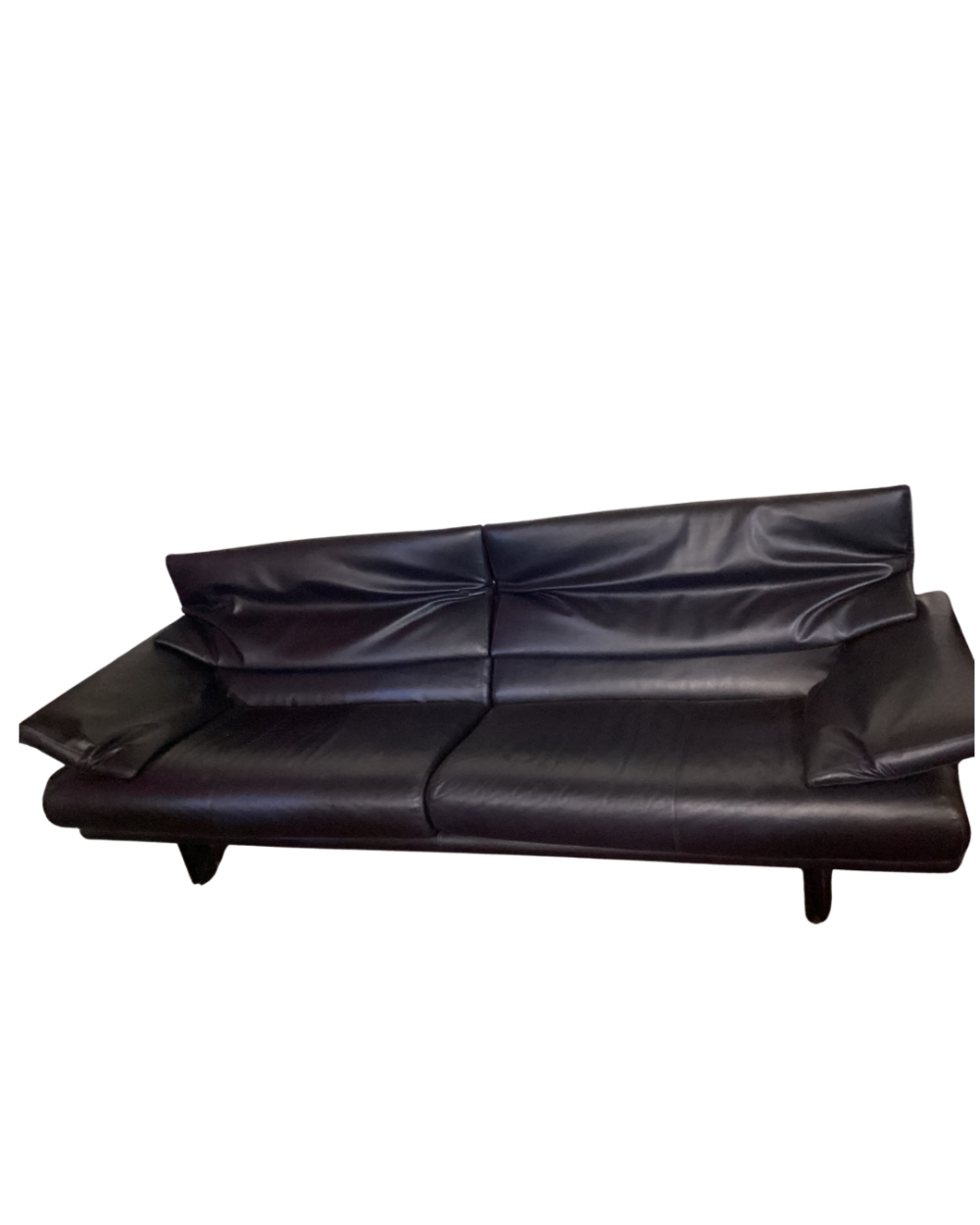 Vintage black leather sofa set