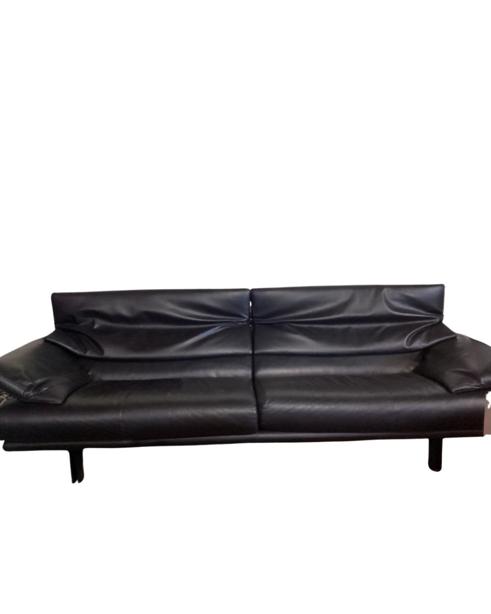 Vintage black leather sofa set