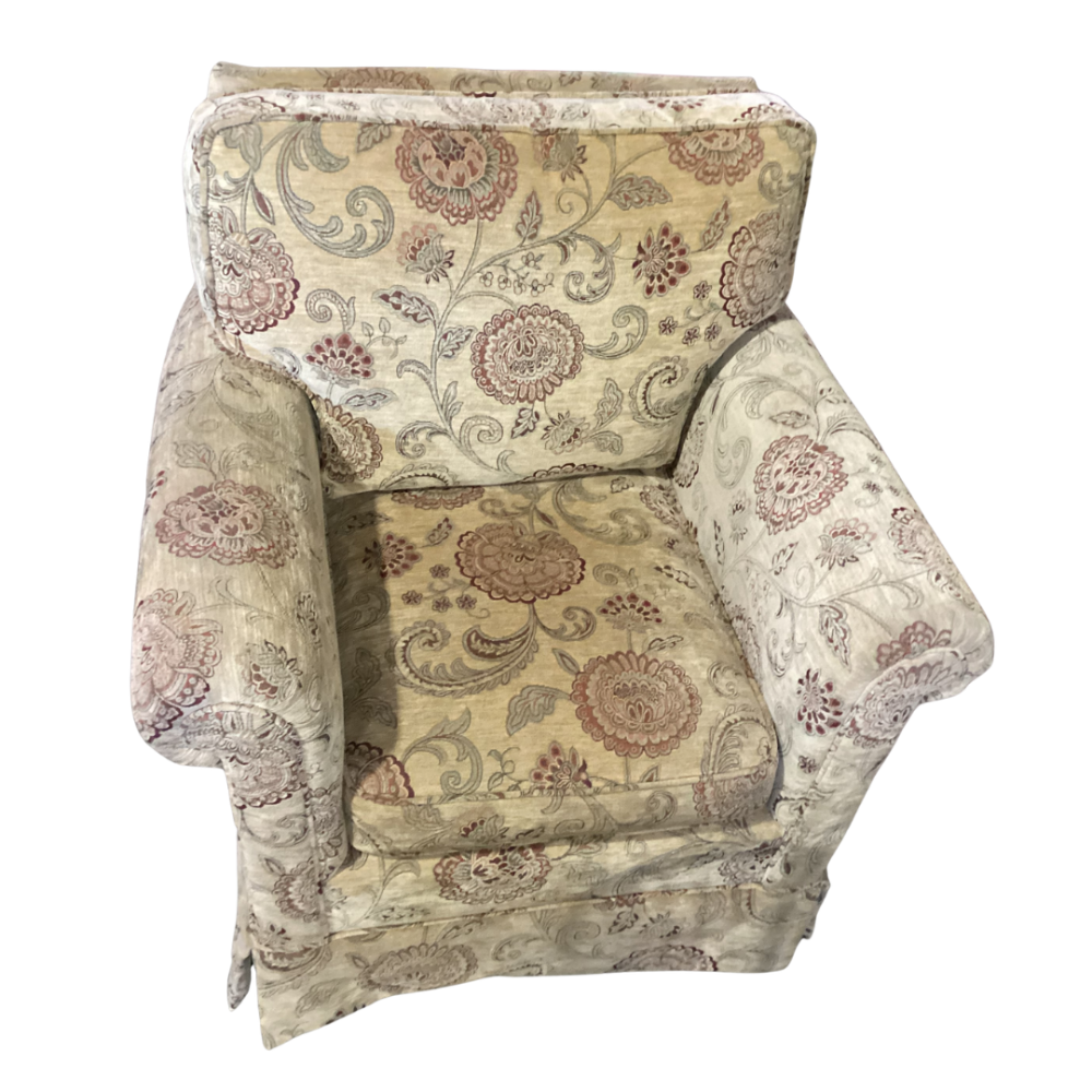 Decorative armchair with floral print