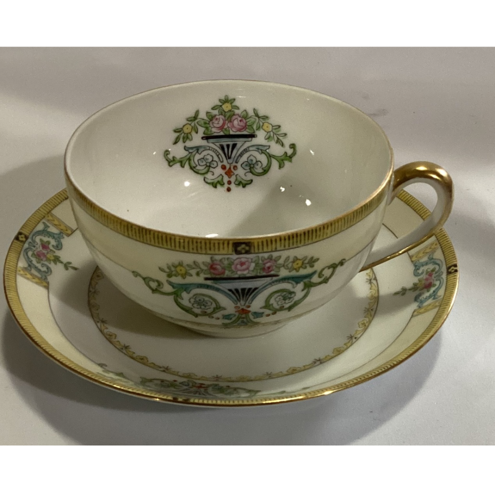 Minaret Flat cap and saucer set Nortake Japan