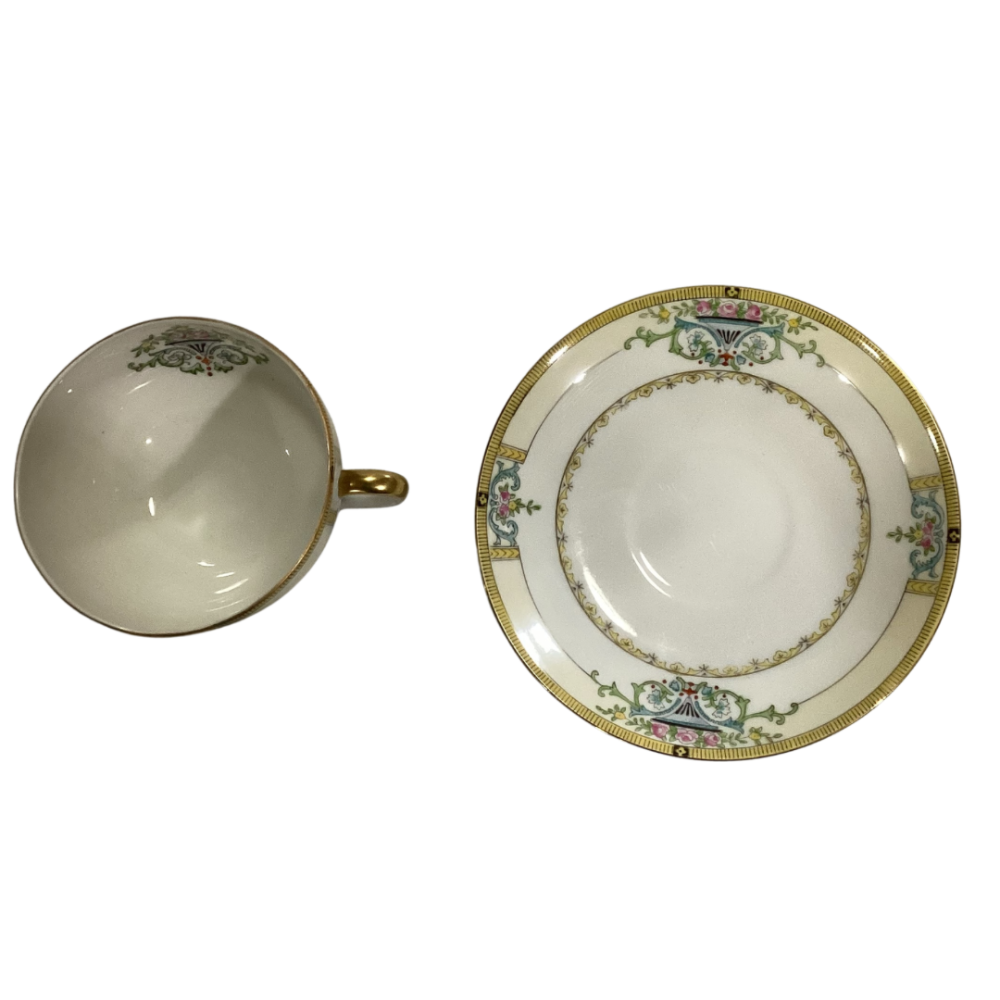 Minaret Flat cap and saucer set Nortake Japan