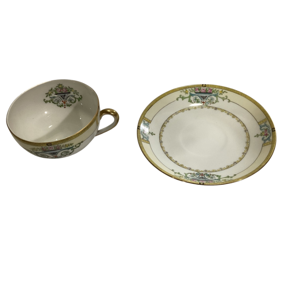 Minaret Flat cap and saucer set Nortake Japan