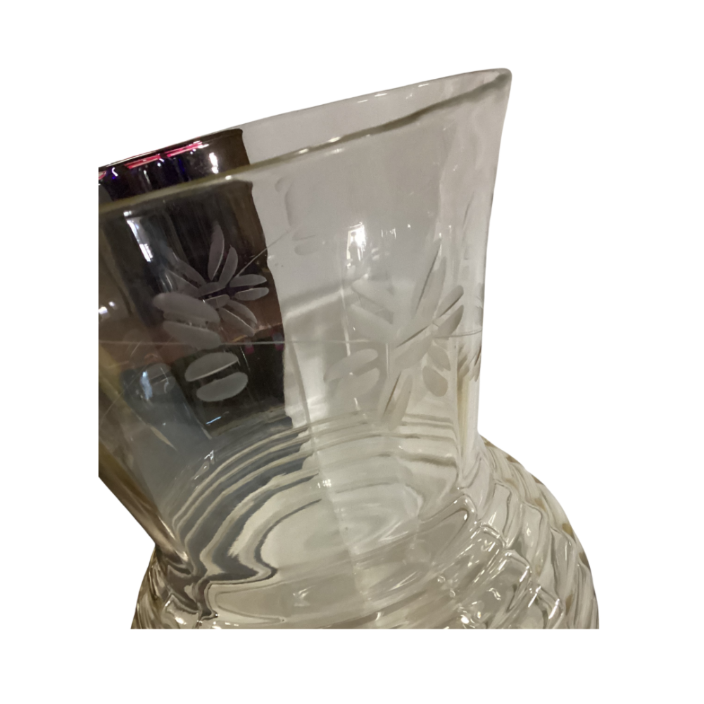 Clear art glass vase or pitcher
