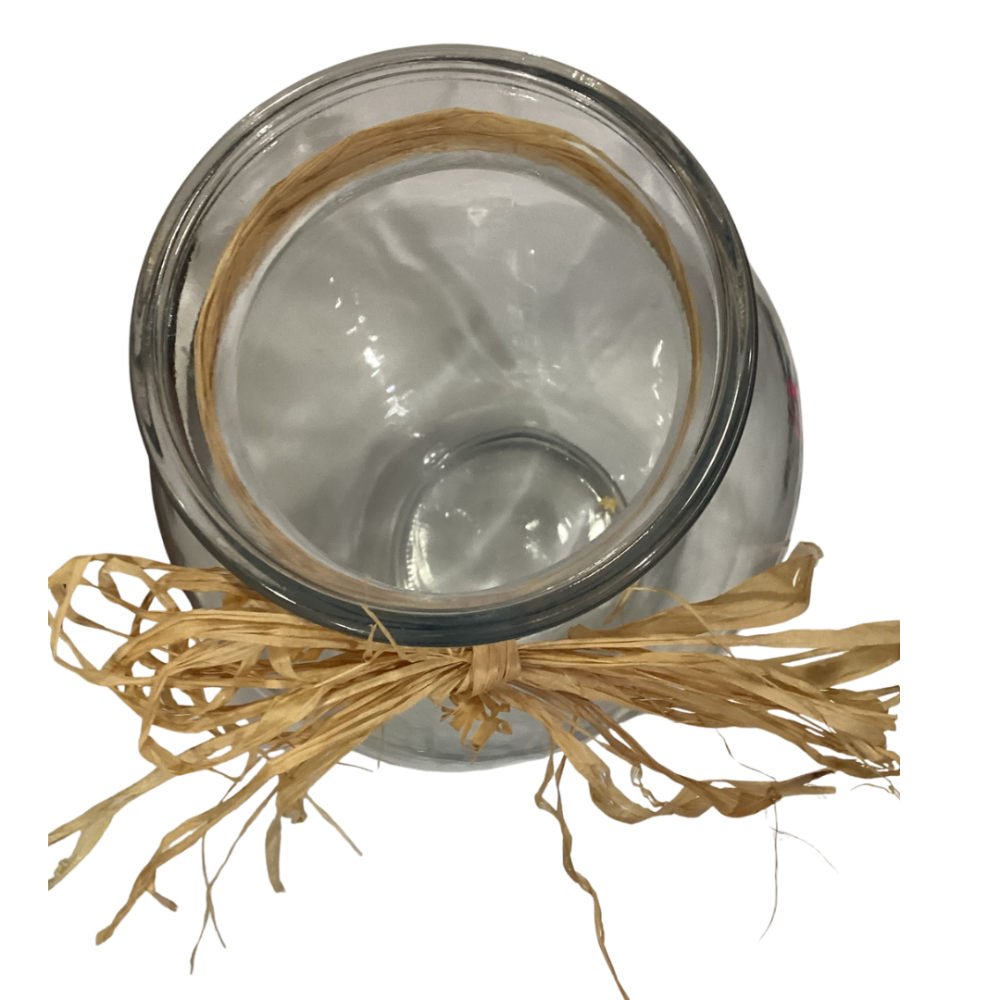 Clear art glass vase or pitcher