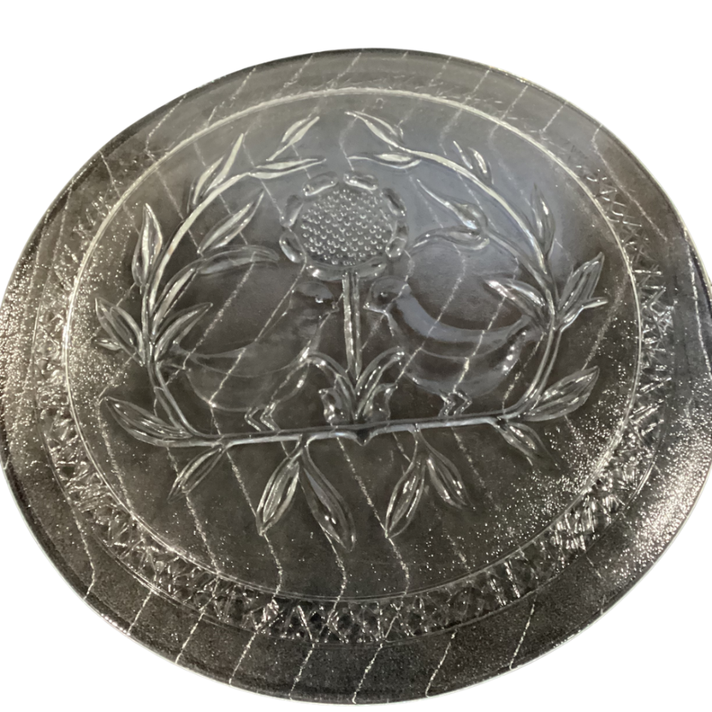 Love brids Glass cake plate