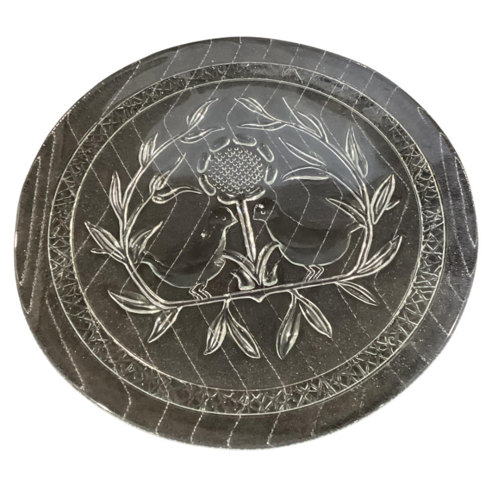 Love brids Glass cake plate