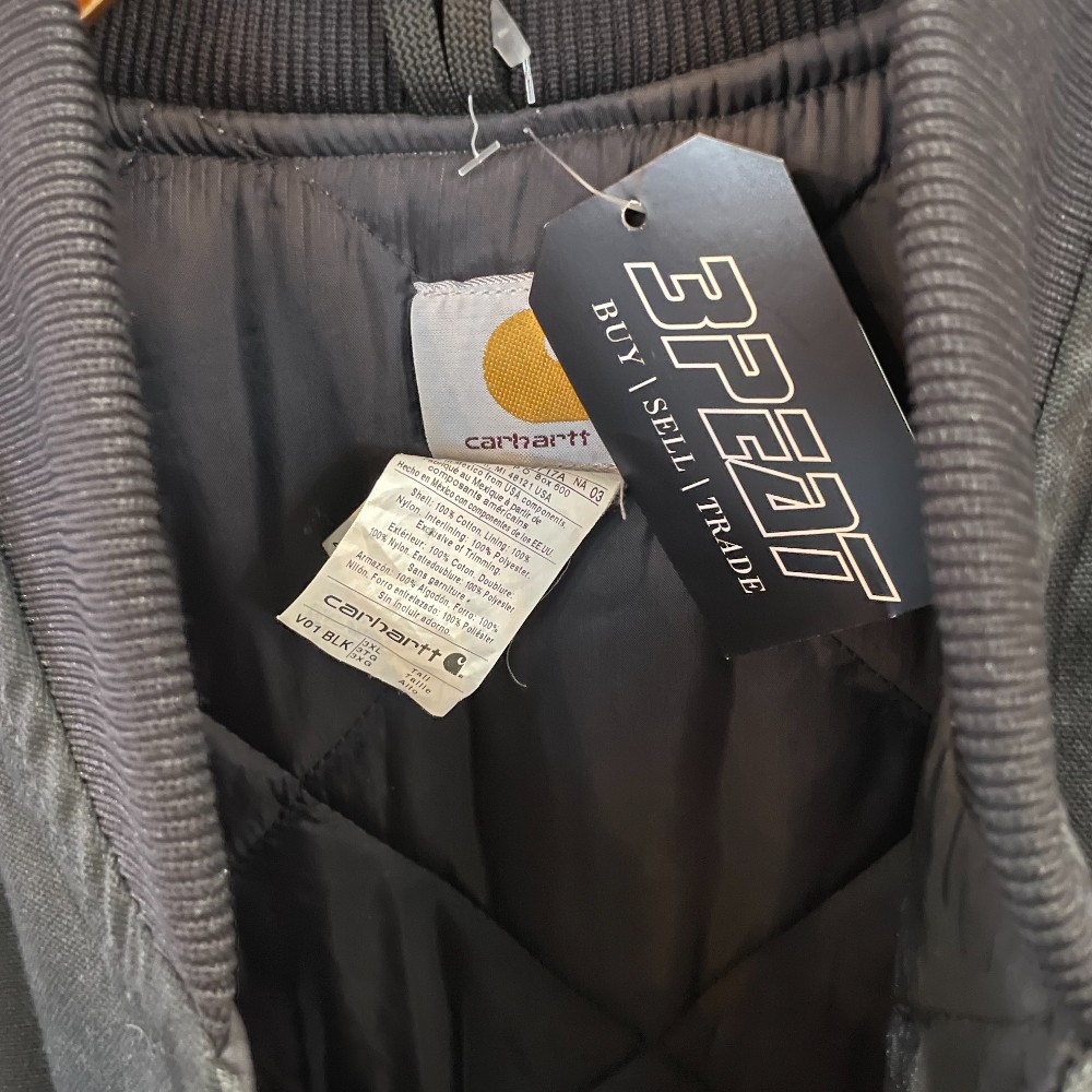 90s Made in Mexico Black Canvas Quilt Lined Vest