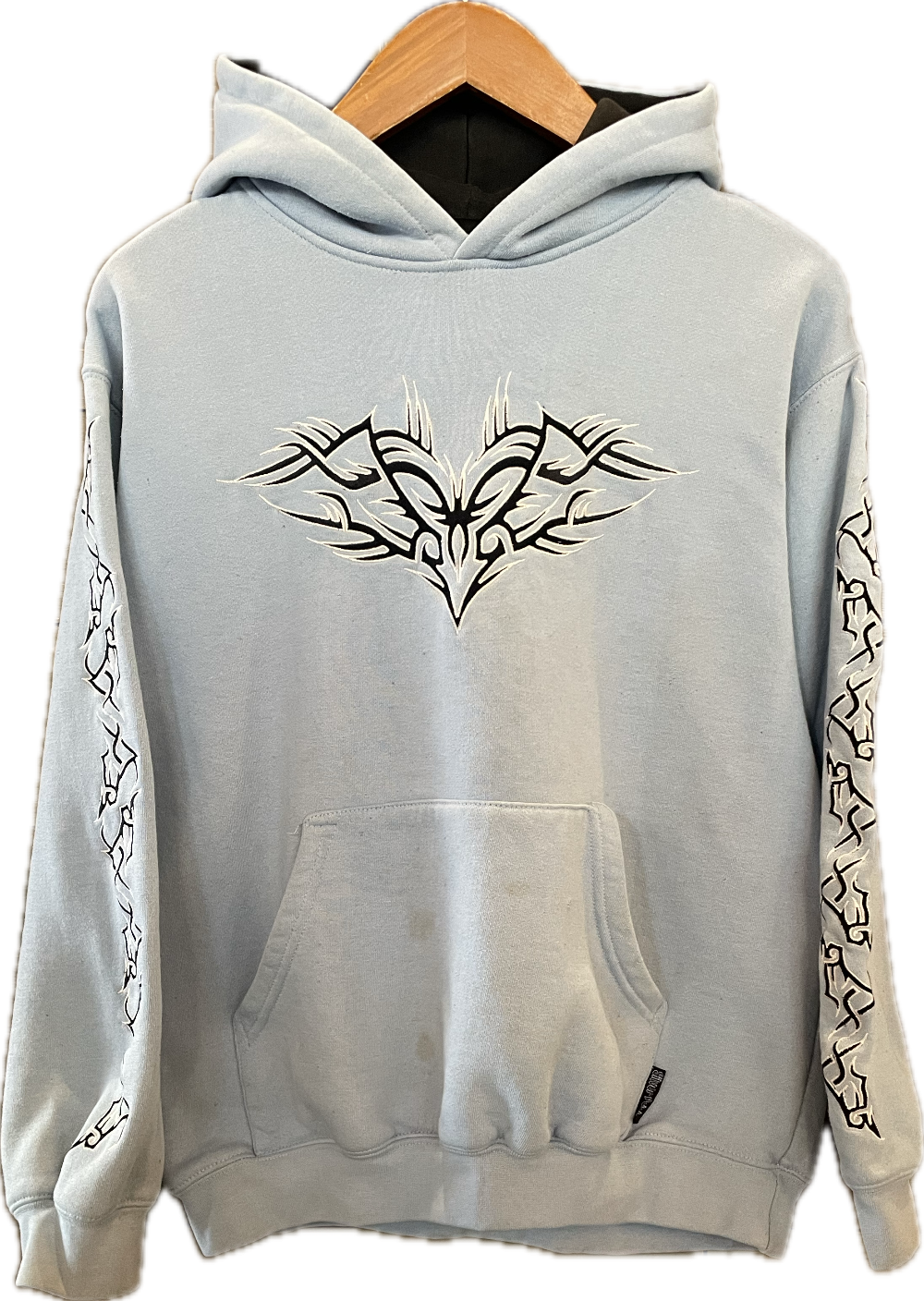 Y2K Tribal Emb. Hoodie - L