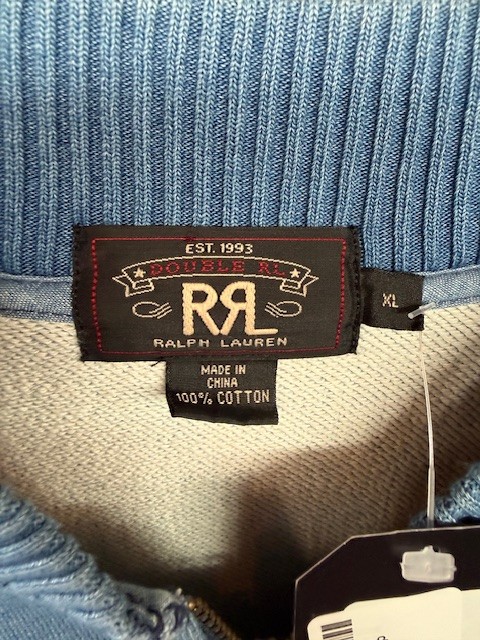 RRL Ralph Lauren Full Zip Cotton Cardigan - XL