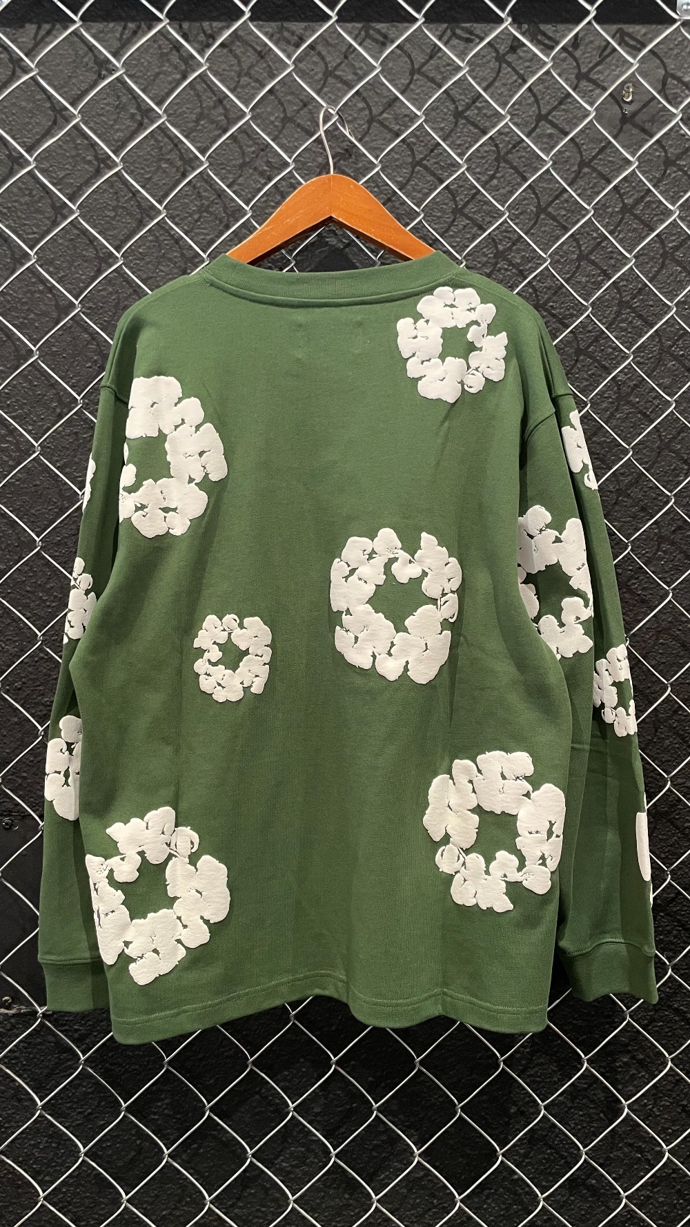 Denim Tears Green Cotton Wreath Longsleeve - L