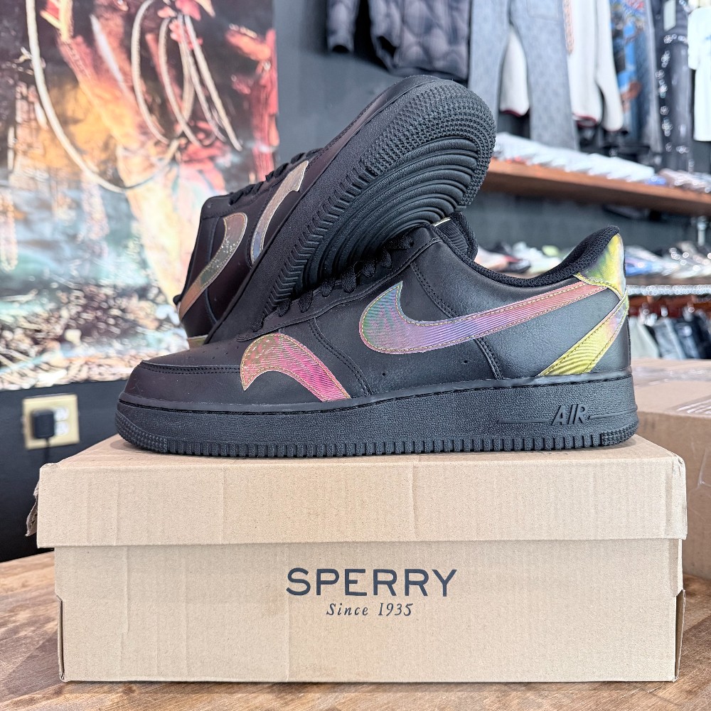 Nike Air Force 1 Multi Swoosh Black (Replacement Box) -Size 11.5