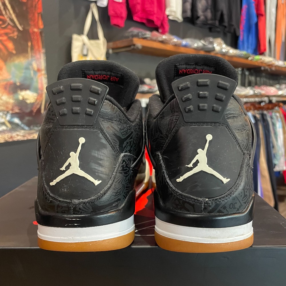 Jordan 4 Retro Black Gum Laser - Size 10.5