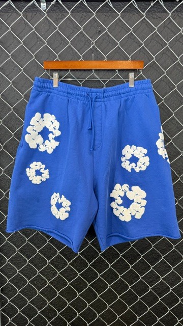 Denim Tears Blue Cotton Wreath Shorts - XL