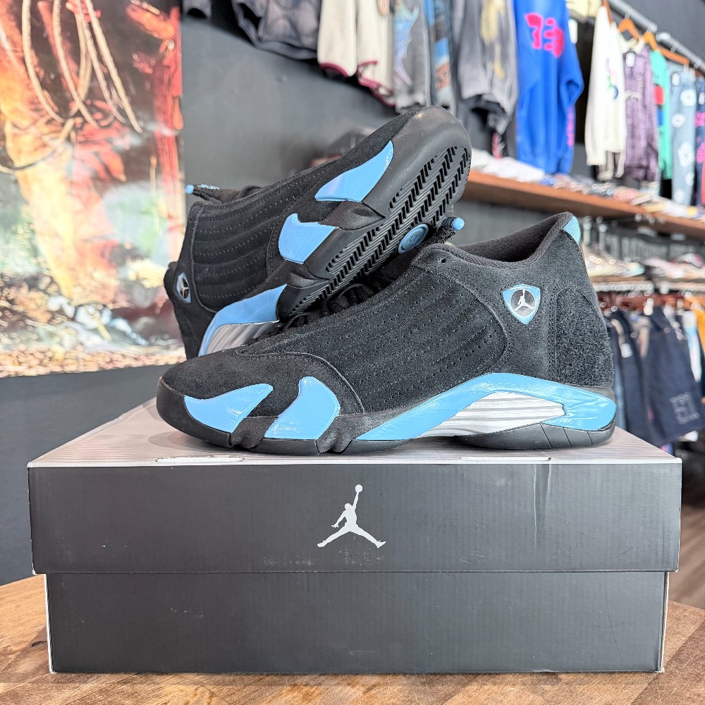 Jordan 14 Retro Black/University Blue - Size 9.5