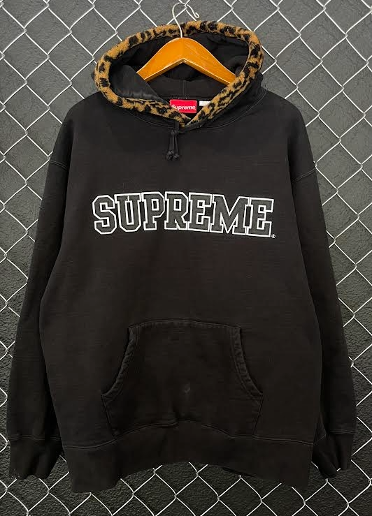Supreme FW21 Leopard Trim Hoodie - L