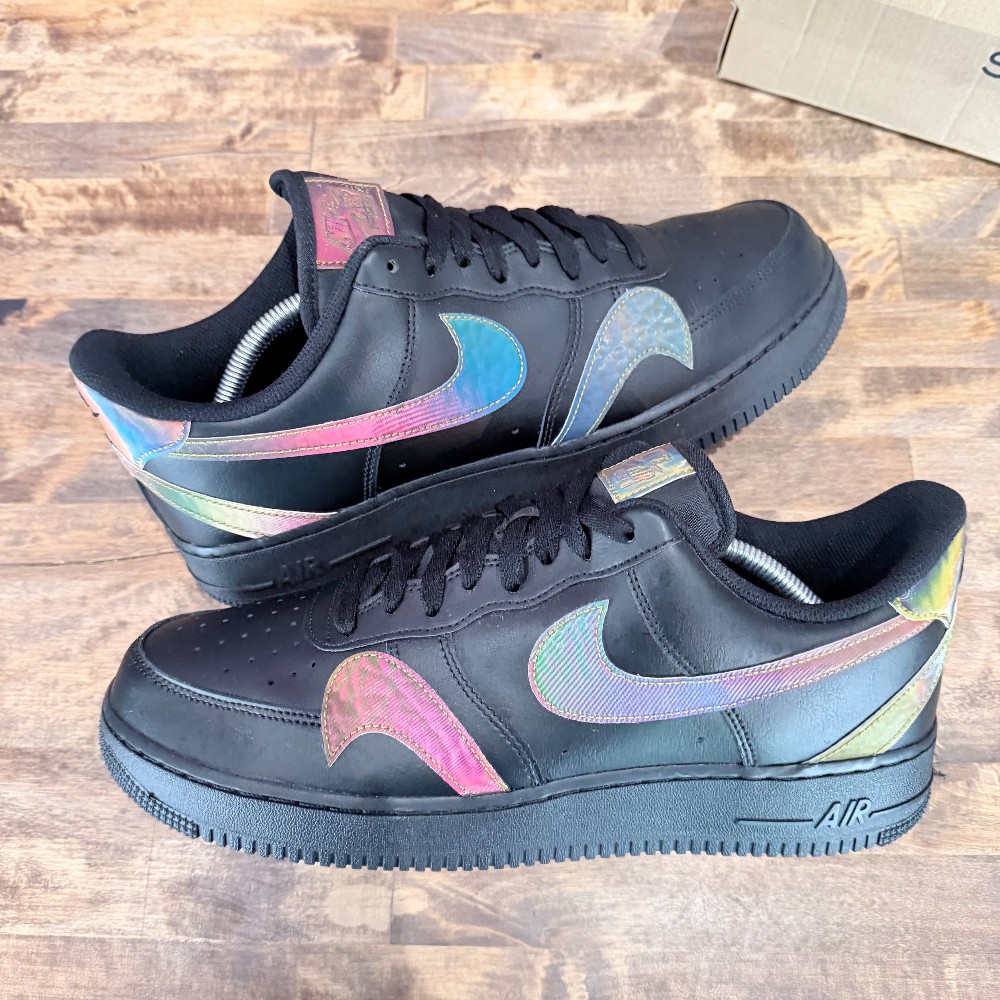 Nike Air Force 1 Multi Swoosh Black (Replacement Box) -Size 11.5