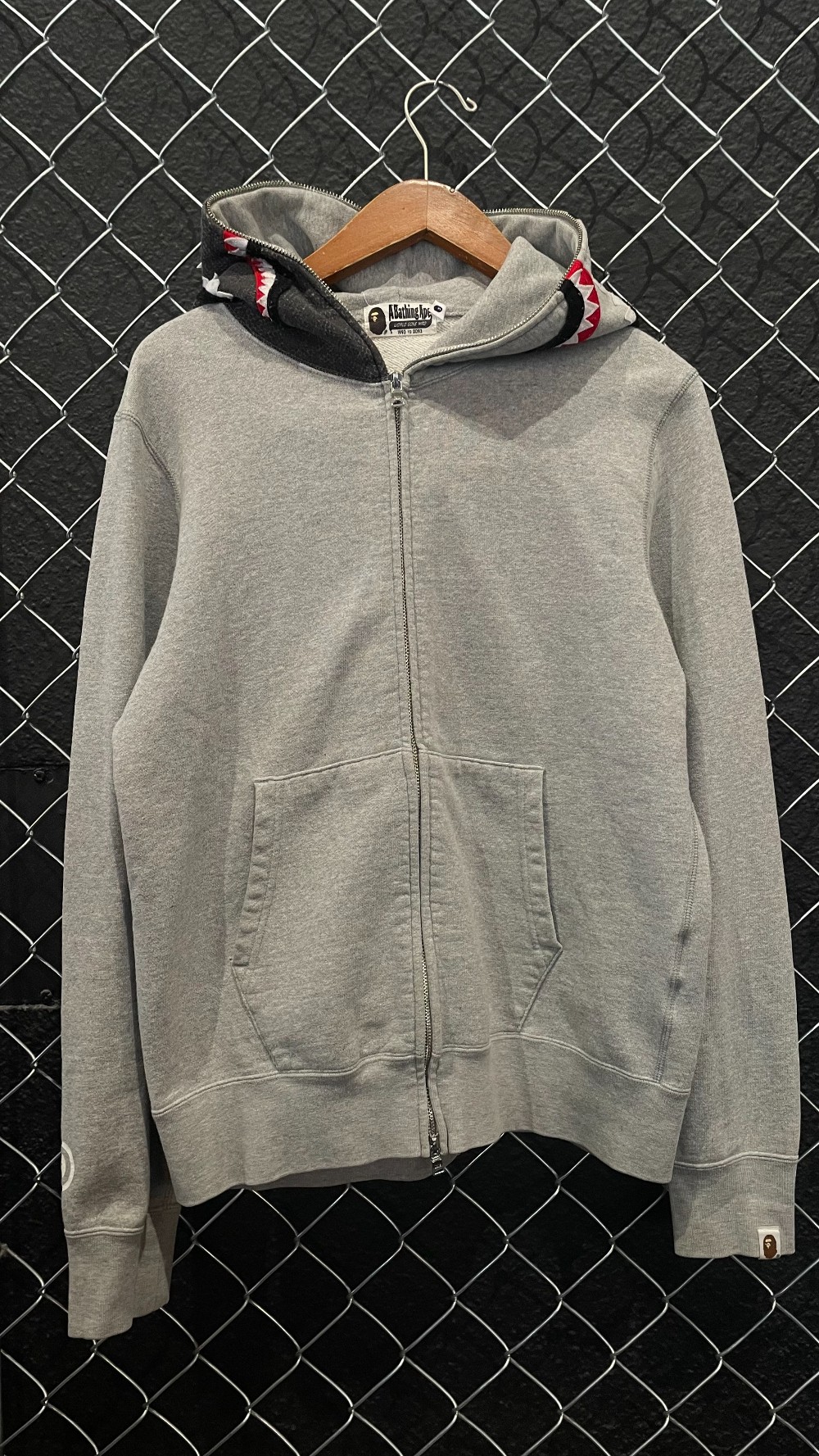 Bape 1st Shark Fullzip Hoodie Grey - M