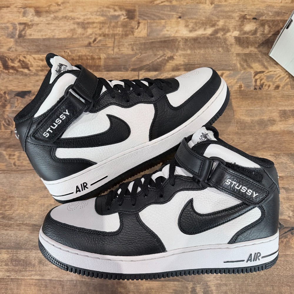 Stussy Air Force 1 Mid Black White - Size 10
