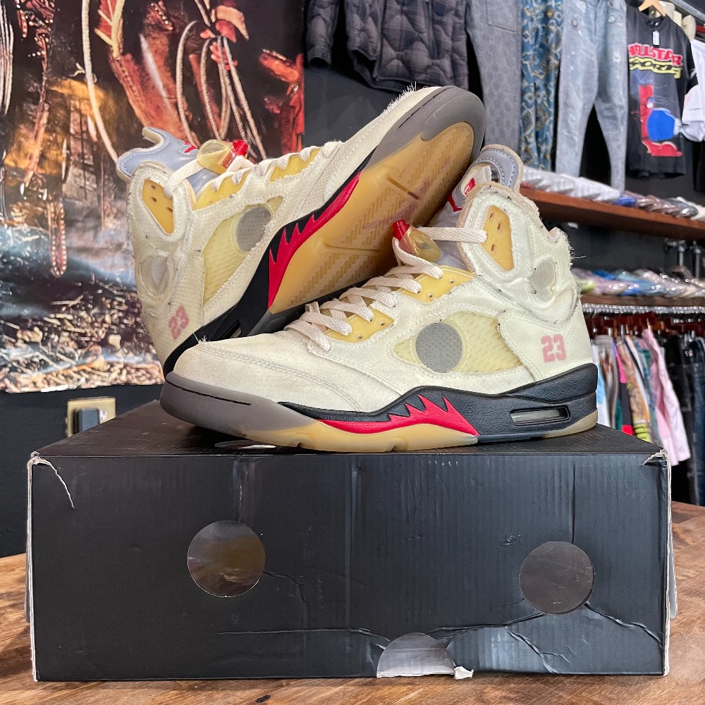 Off-White x Jordan 5 Retro Sail - Size 10