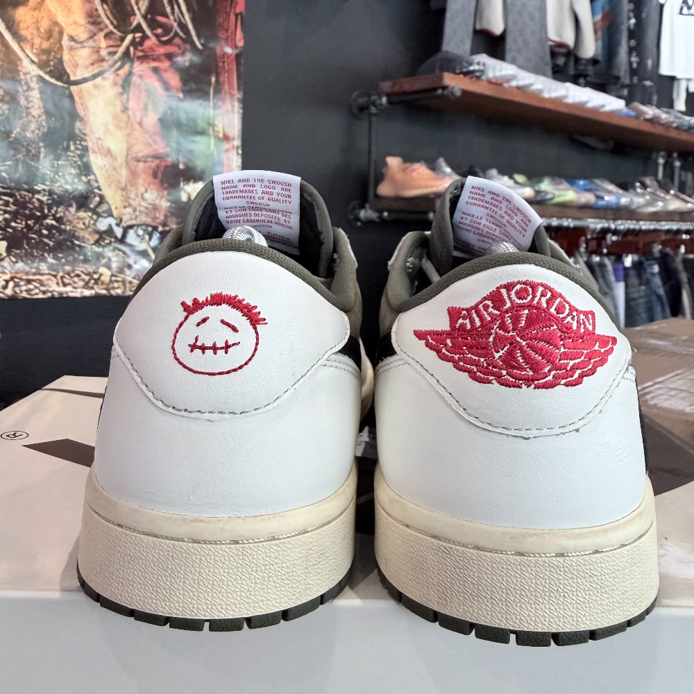 Travis Scott Jordan 1 Low Reverse Olive - Size 10