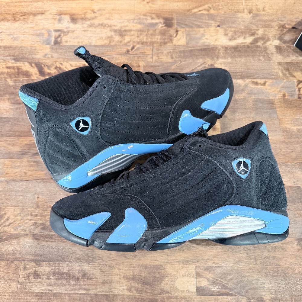 Jordan 14 Retro Black/University Blue - Size 9.5