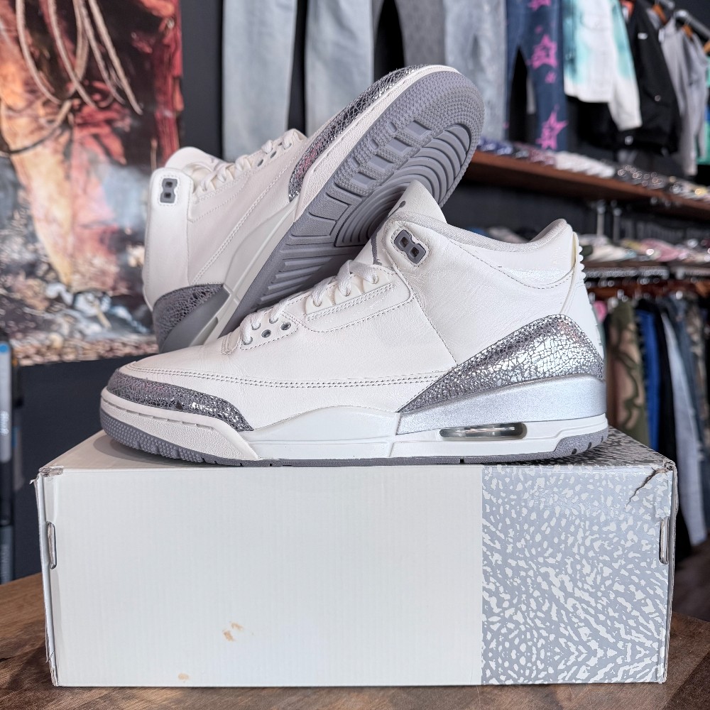 Jordan 3 Retro Sail Cement Grey (Women's) - Size 12W