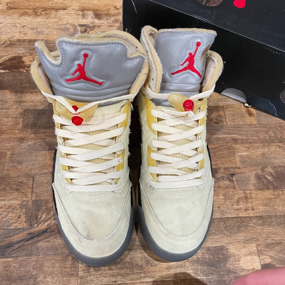 Off-White x Jordan 5 Retro Sail - Size 10