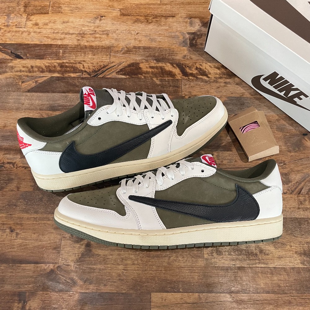Travis Scott Jordan 1 Low Reverse Olive - Size 13