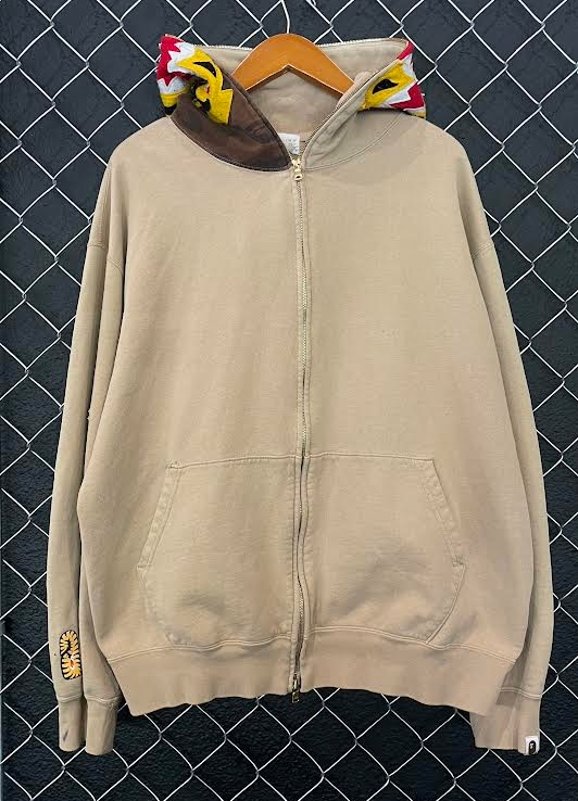 Bape 2006 Tiger Fullzip Hoodie Tan - XL