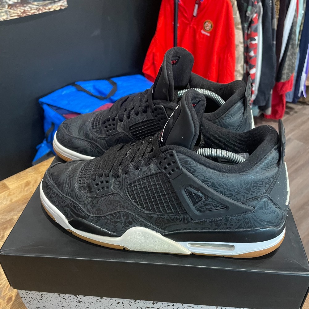 Jordan 4 Retro Black Gum Laser - Size 10.5