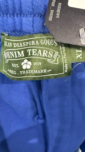 Denim Tears Blue Cotton Wreath Shorts - XL