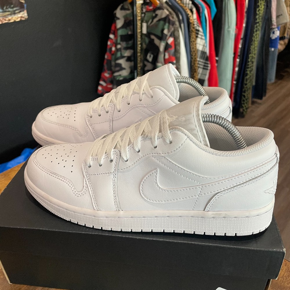 Jordan 1 Low Triple White - Size 9