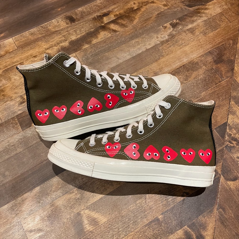 CDG Chuck 70 Hi Multiheart Brown (No Box) - Size 8