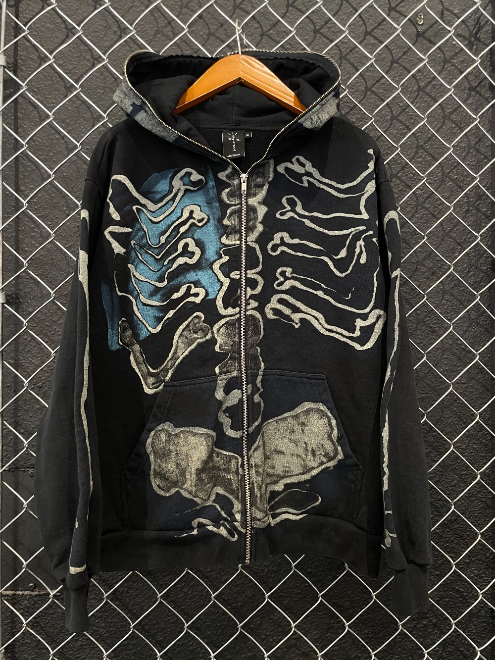 Travis Scott x Fragment Skeleton Graffiti Full Zip Hoodie - M