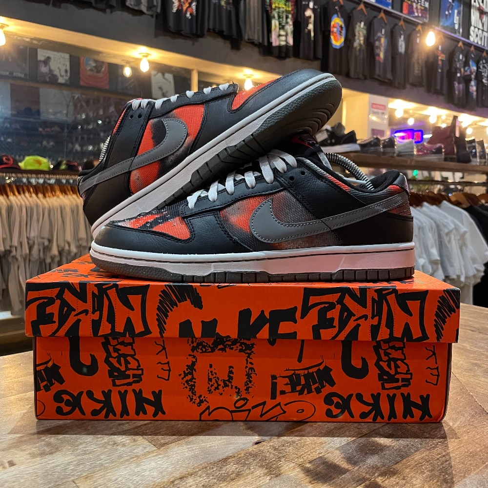 Nike Dunk Low Graffiti Black Red - Size 8.5