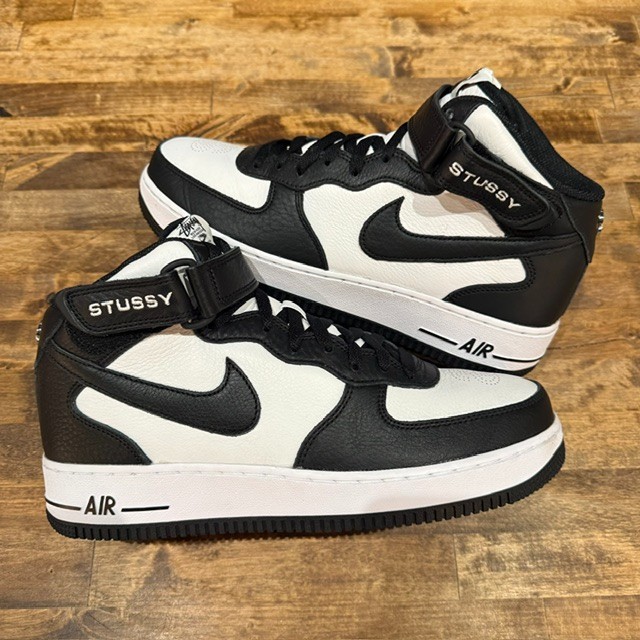 Air Force 1 Mid Stussy Light Bone Black - Size 9