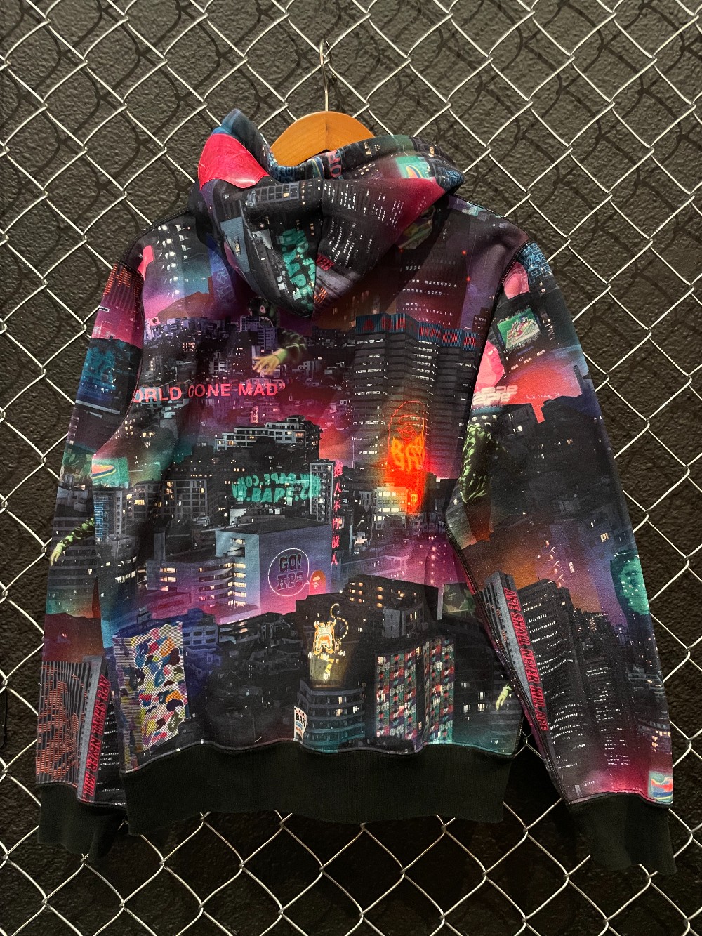 Bape Neon Tokyo Hoodie - M