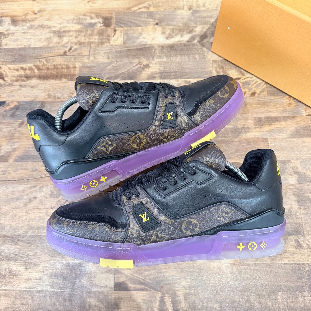 Louis Vuitton Trainer Monogram Purple Yellow - Size 9.5
