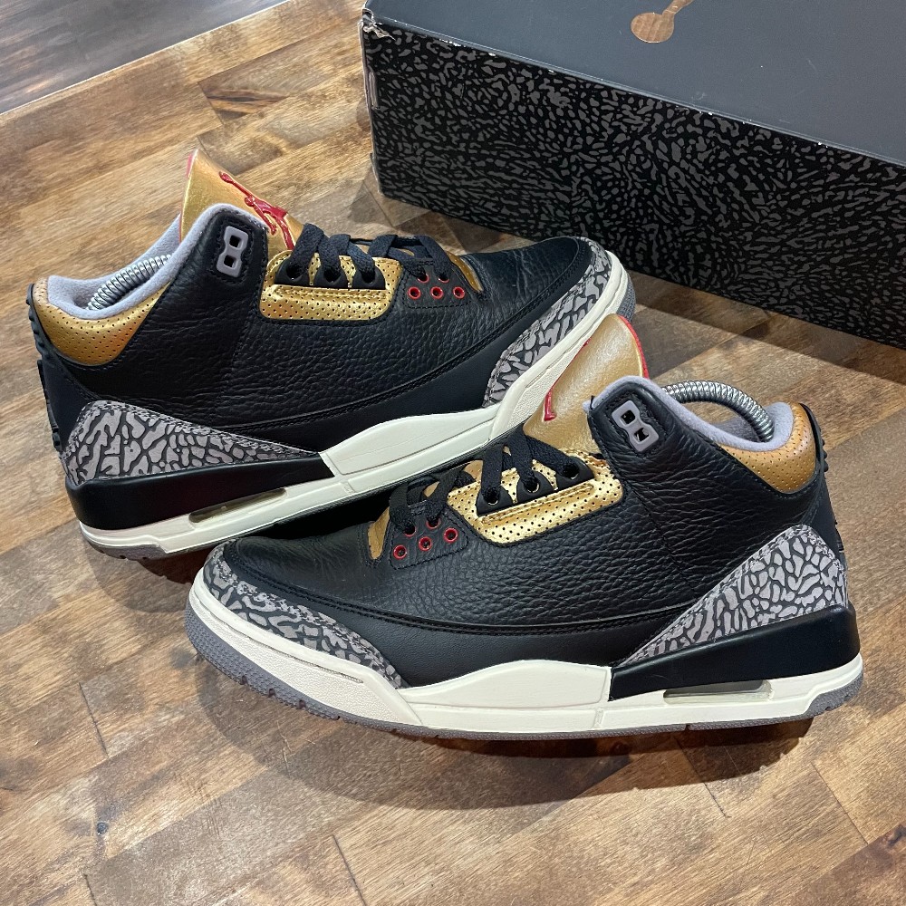 Jordan 3 Retro Black Cement Gold Women's - Size 9.5W