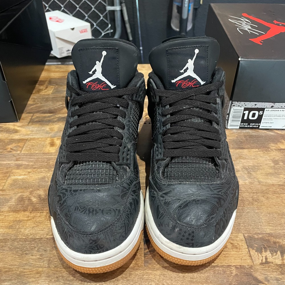 Jordan 4 Retro Black Gum Laser - Size 10.5