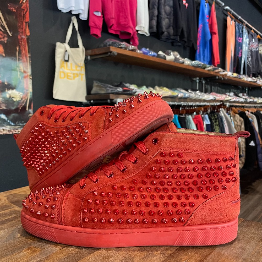 Christian Louboutin Red Suede High Top (NO BOX) - Size 44