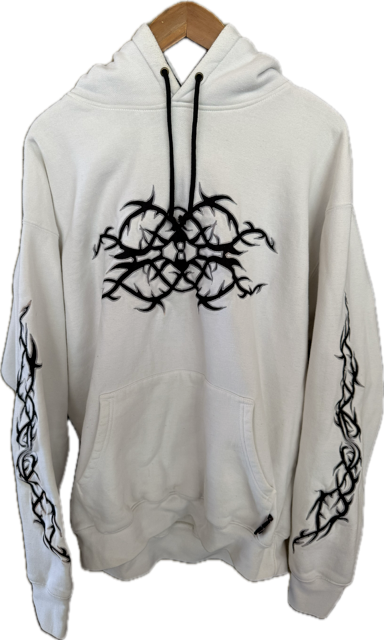 Y2K Embroidered Tribal Hoodie - L