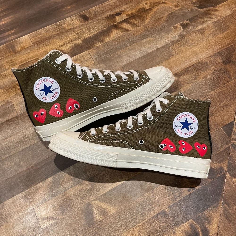 CDG Chuck 70 Hi Multiheart Brown (No Box) - Size 8