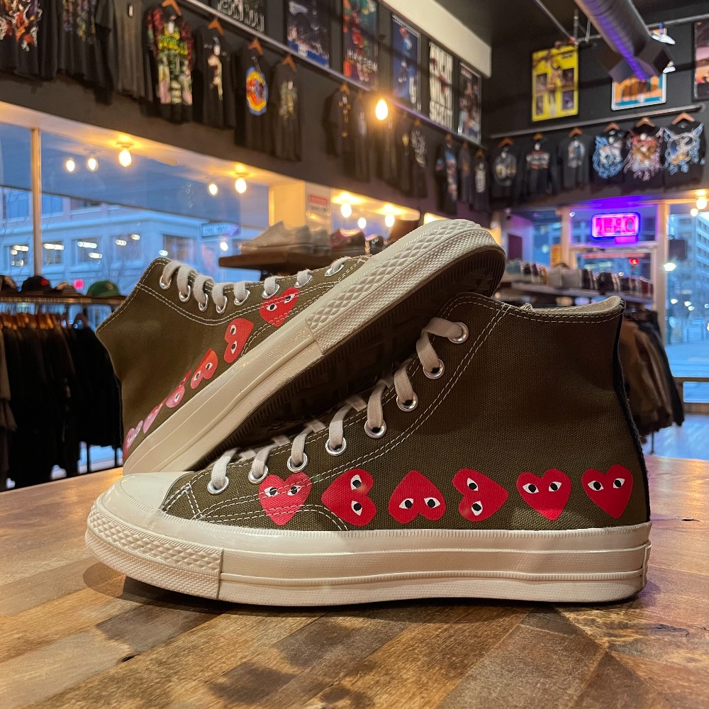 CDG Chuck 70 Hi Multiheart Brown (No Box) - Size 8